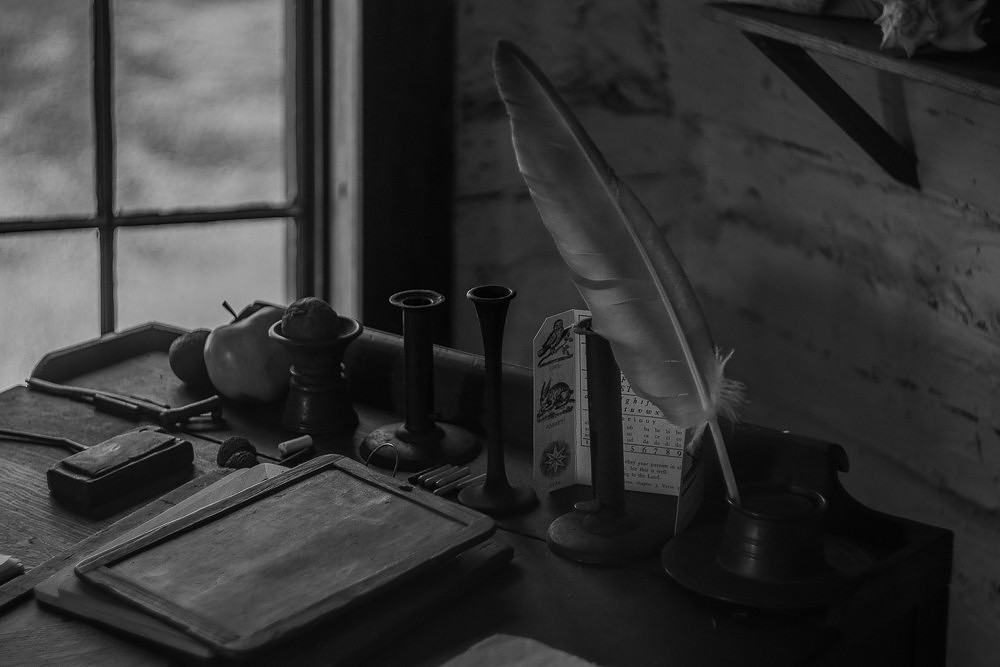 Old time teacher's desk